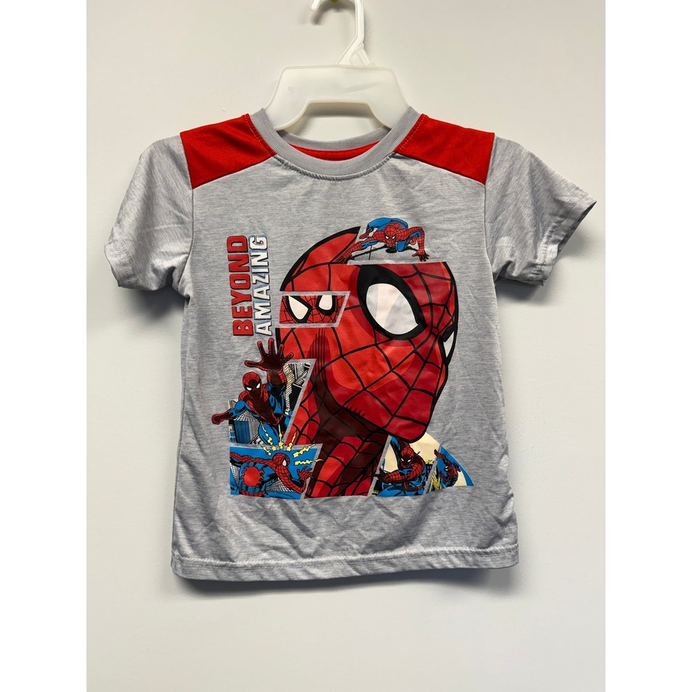 Marvel Spider-Man Beyond Amazing Kids Graphic Gray Red Siz 6 Performance T-Shirt